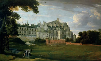 Infante Isabelle Claire Eugénie (1556-1663) se promenant dans les jardins du Palais de Bruxelles